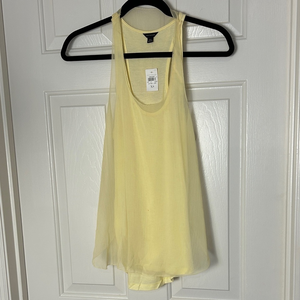 Ann Taylor NWT Light Yellow Tank Top Sz XS